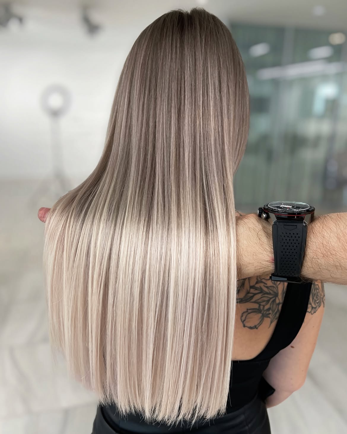 Cool Ash Blonde Balayage With Subtle Face Framing