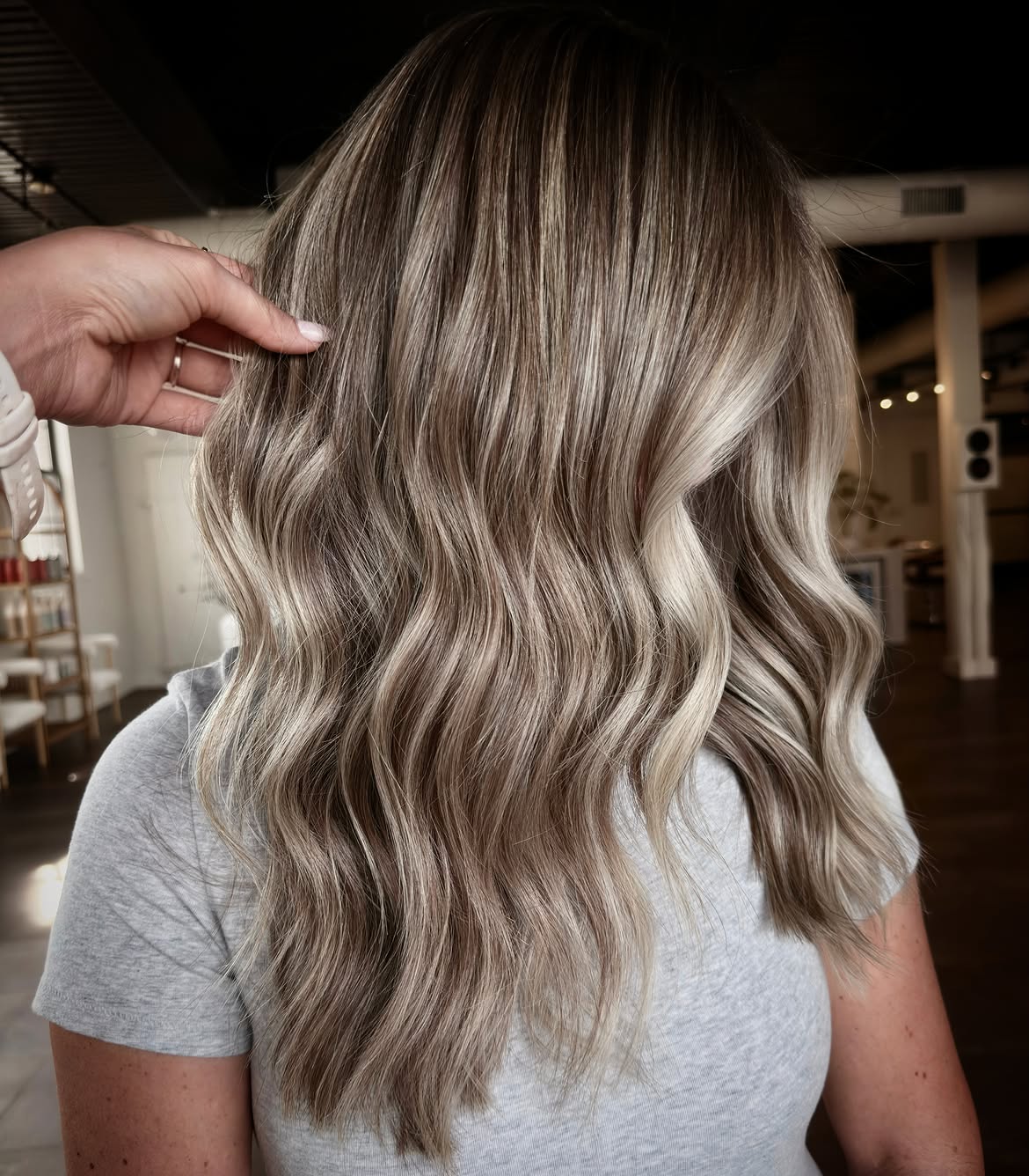 Cool Toned Ash Blonde Balayage Waves