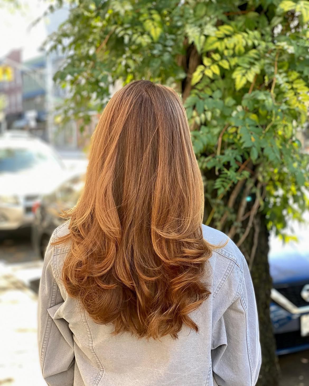 Copper Red Layered Cut With Voluminous Waves