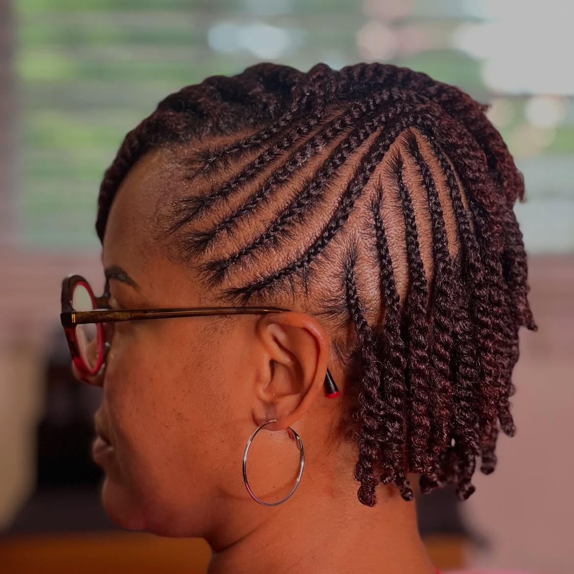 Cornrows Transitioning to Twists
