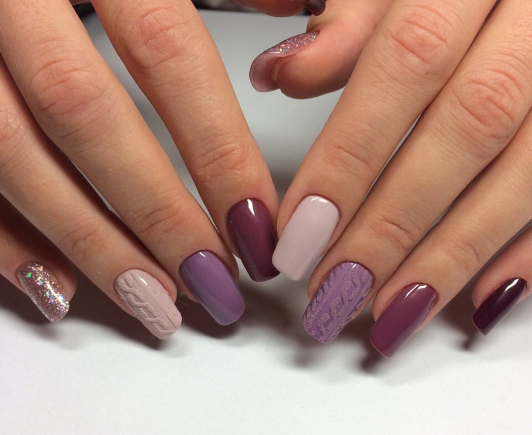 Cozy Cable Knit Autumn Sweater Nails