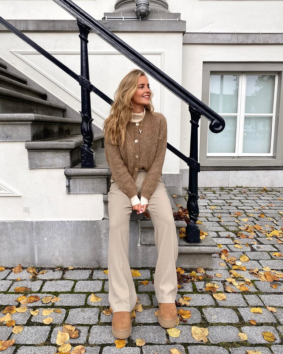 Cozy Cardigan And Wide Leg Trouser Fall Ensemble