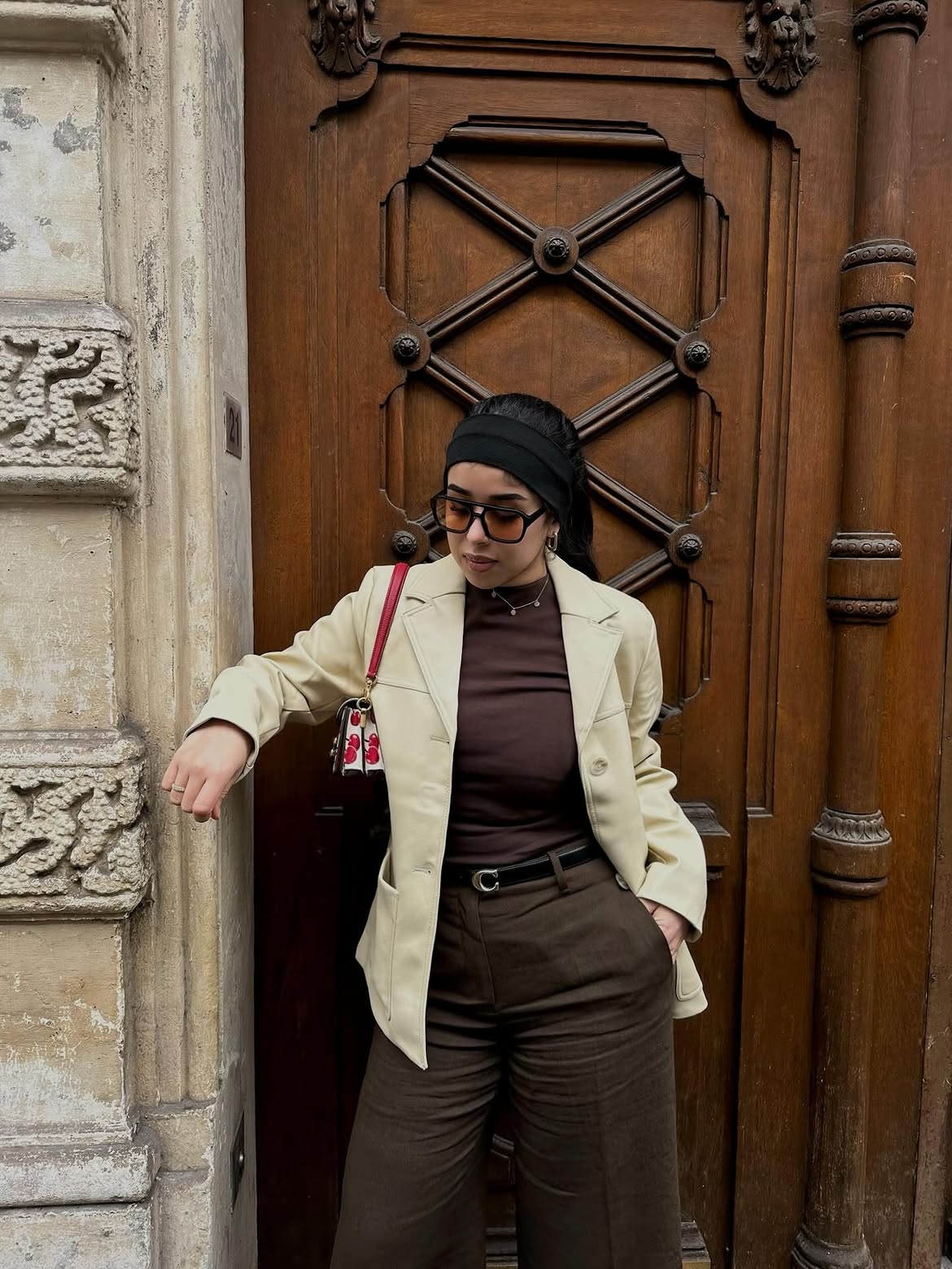 Cream Blazer And Chocolate Trousers Euro Fall Look