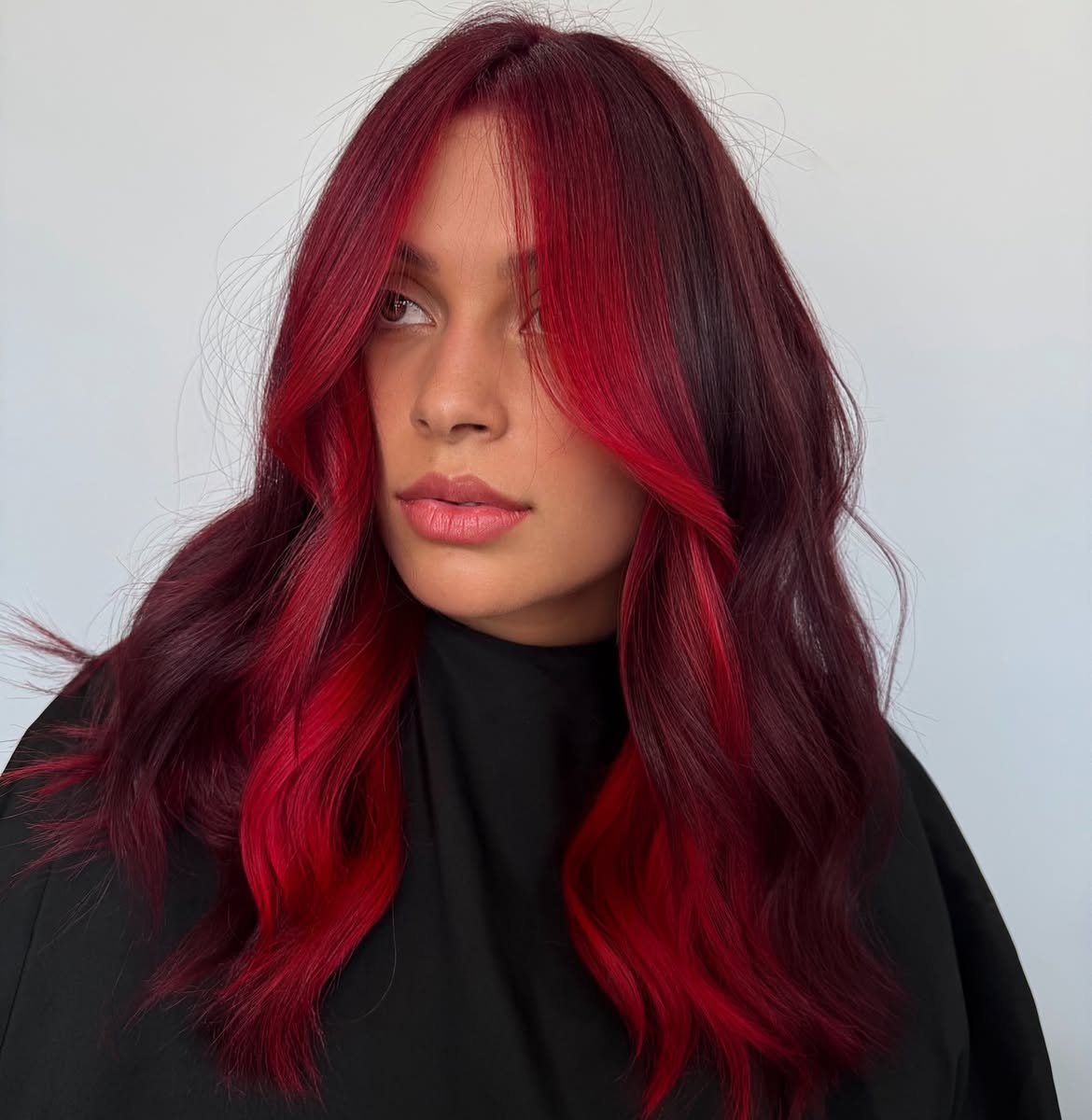 Crimson Cherry Bomb Face Framing Layer