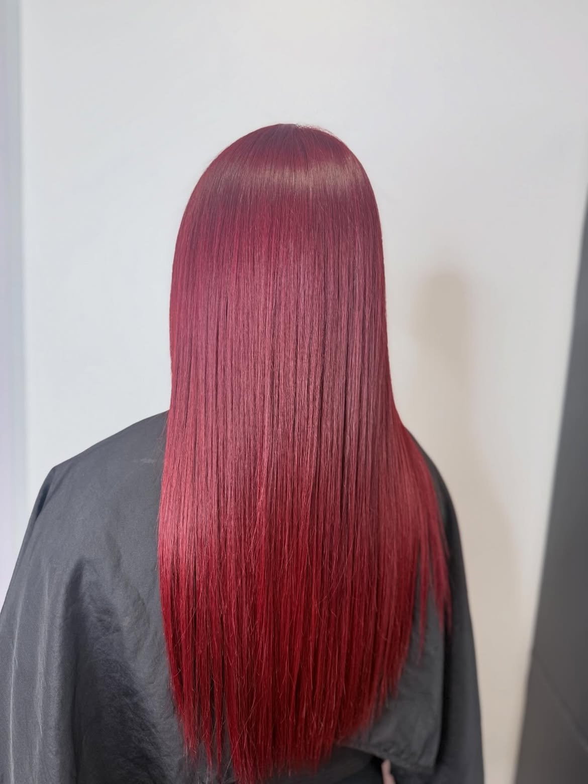 Crimson Cherry Red Sleek Hair