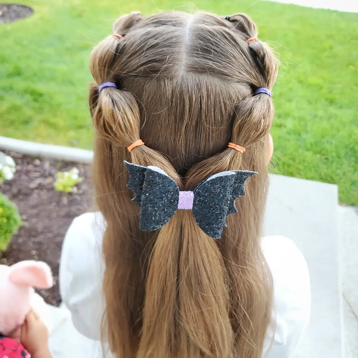 Cute Bat Bow Twin Pigtail Halloween Hairstyle
