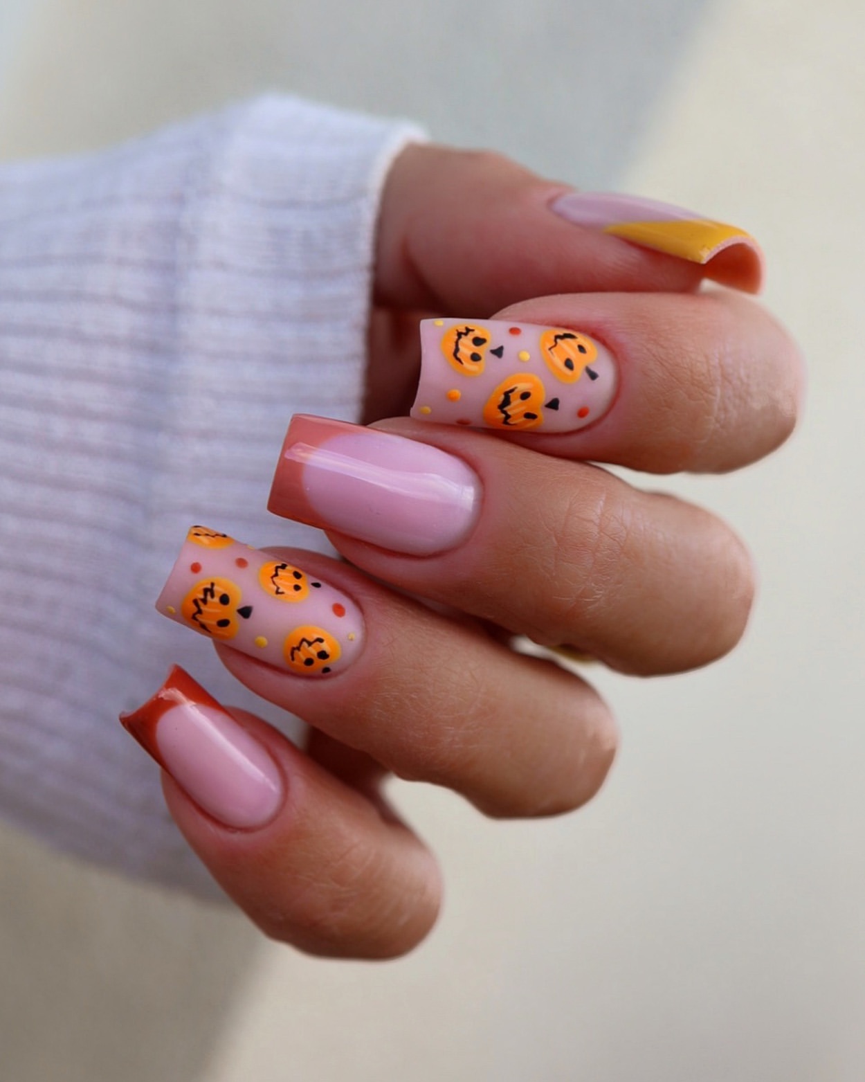 28 Stunning Pumpkin Nail Ideas for a Chic Fall Look 7 Cute Pumpkin Patch French Tip Nails