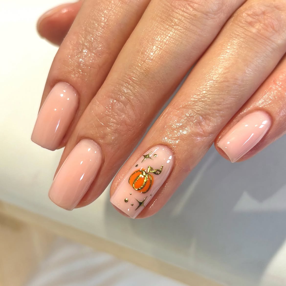 29 Spooky & Chic Halloween Nail Ideas for Short Nails 21 Cute Pumpkin Patch Short Square Nails
