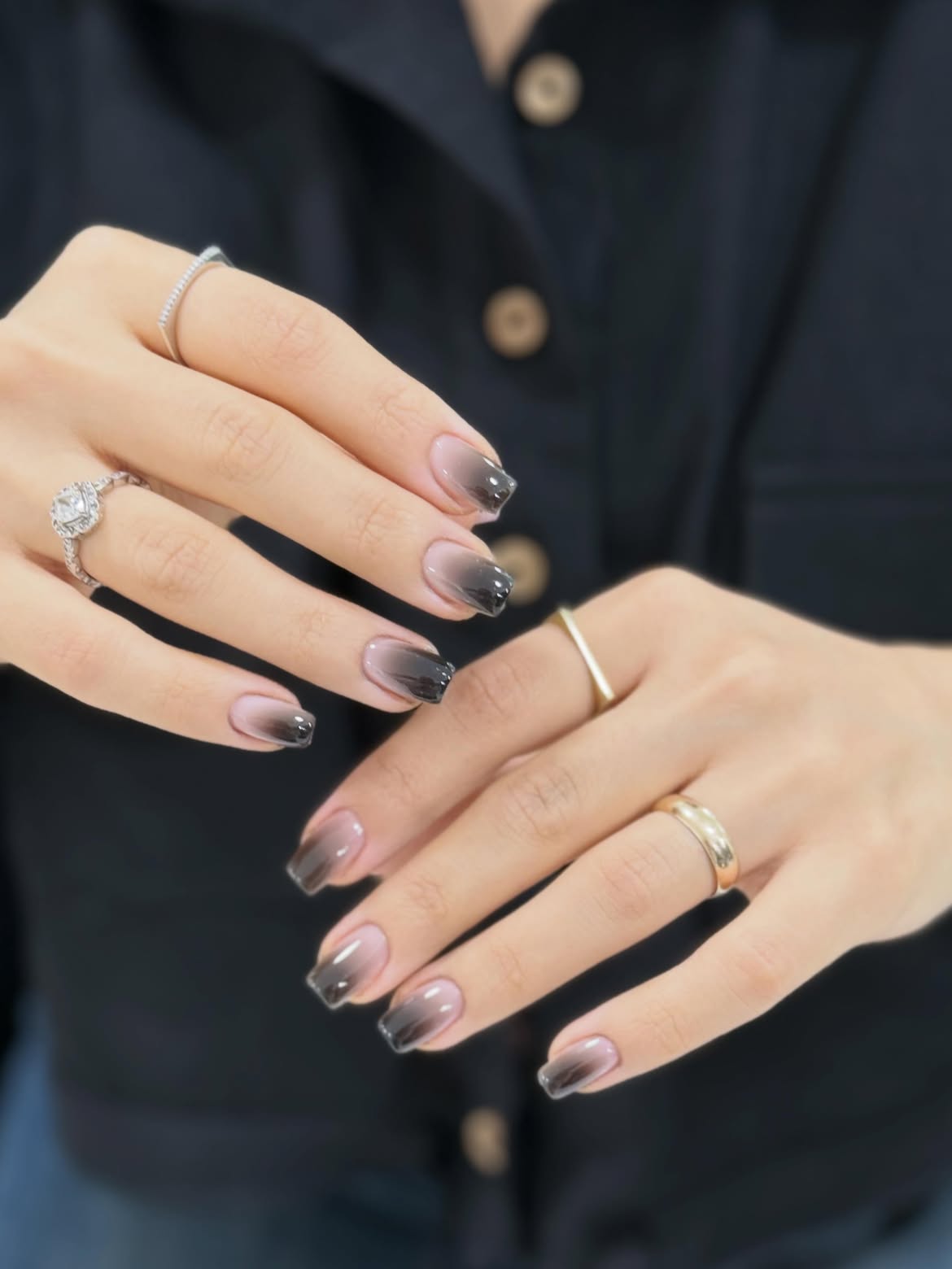 Dark To Light Gradient Coffin Nails