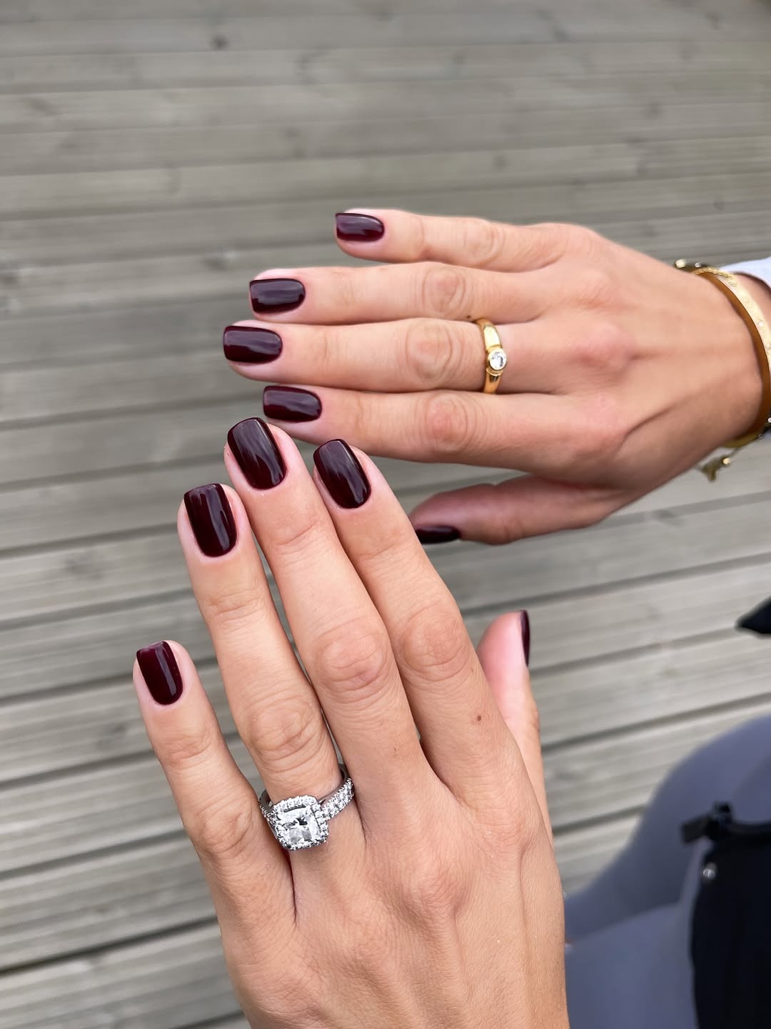 Deep Burgundy High Gloss Square Nails