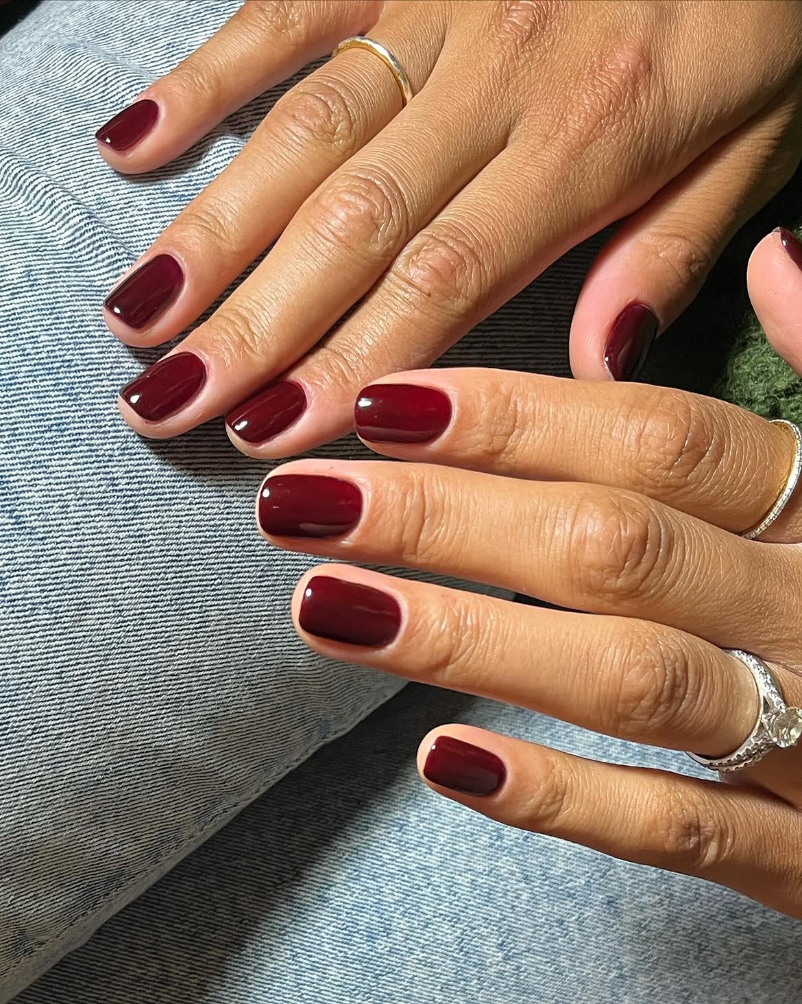 Deep Burgundy High Gloss Squoval Nails