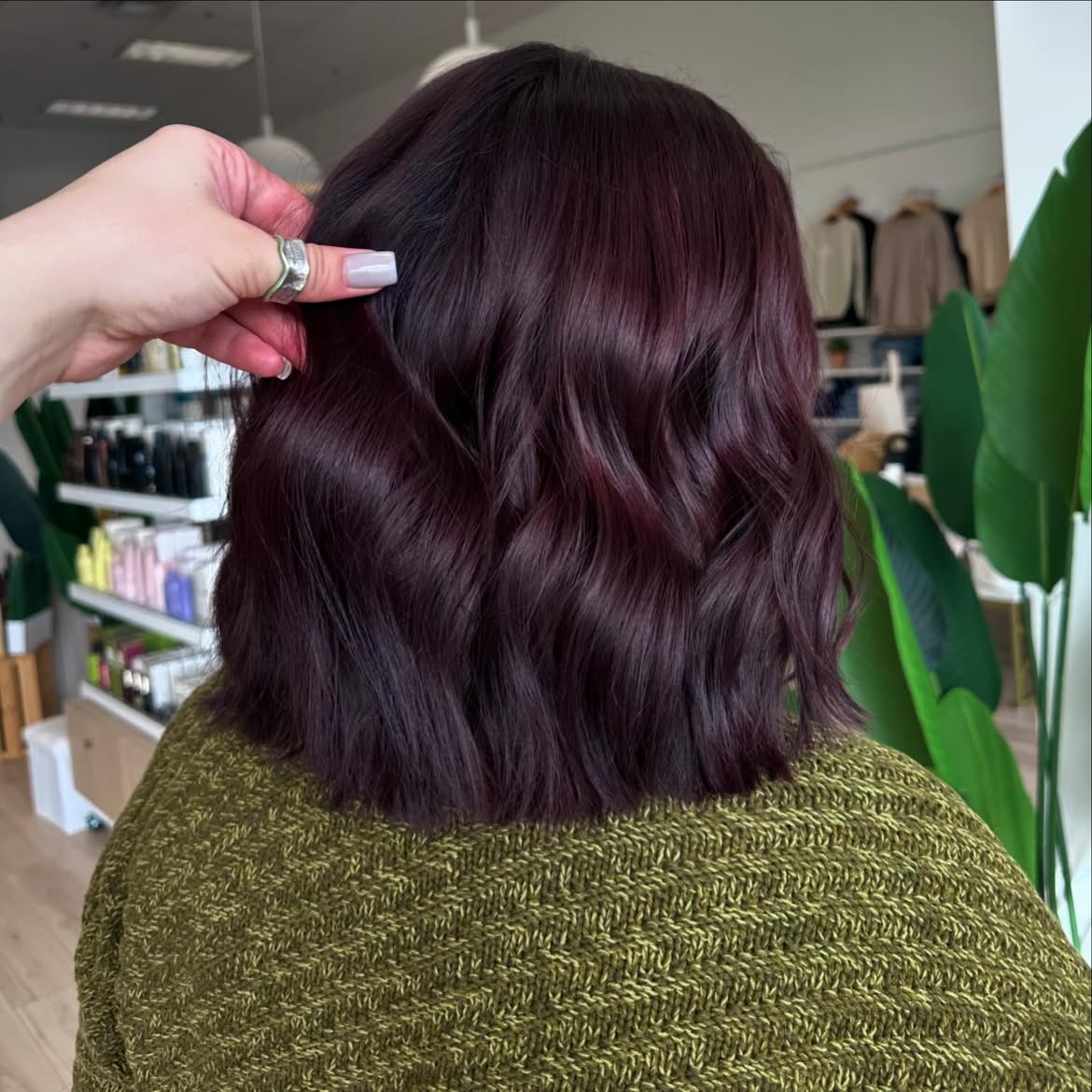 Deep Cherry Cola Waves For A Chic Bob