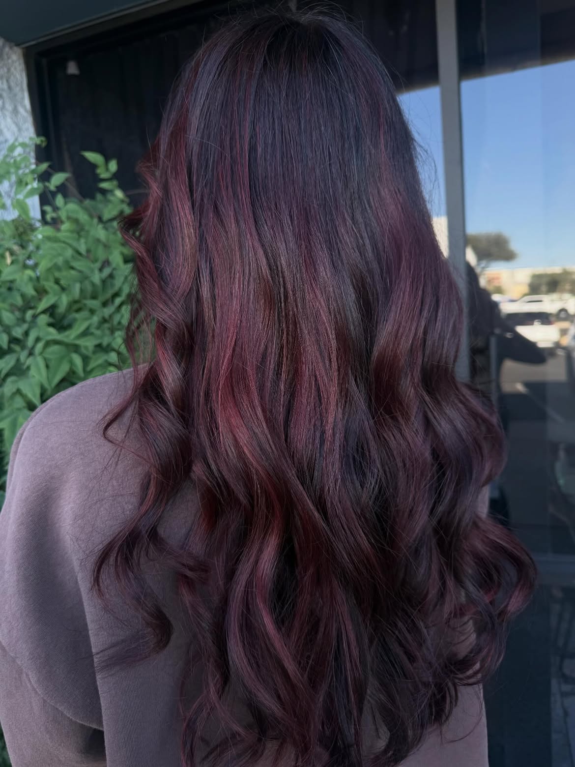 Deep Cherry Cola Waves With Subtle Red Highlights