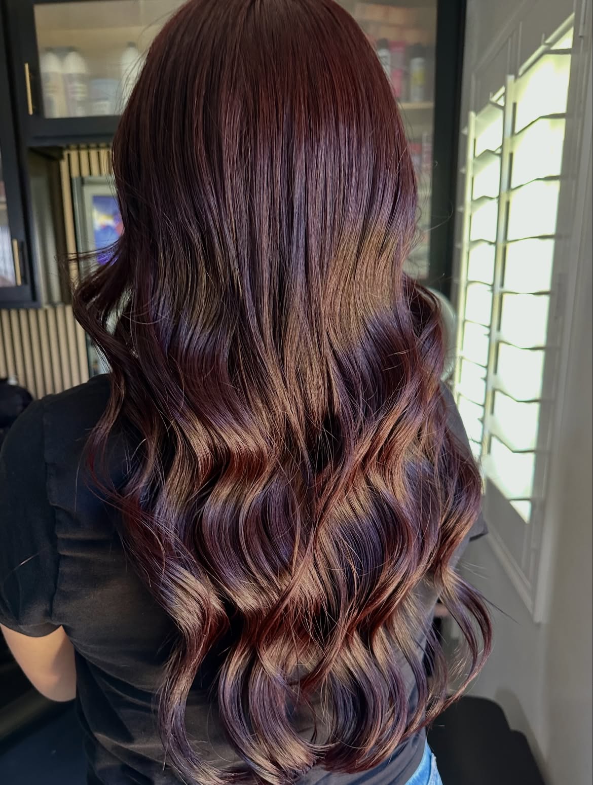 Deep Cherry Cola Waves With Subtle Violet Tones