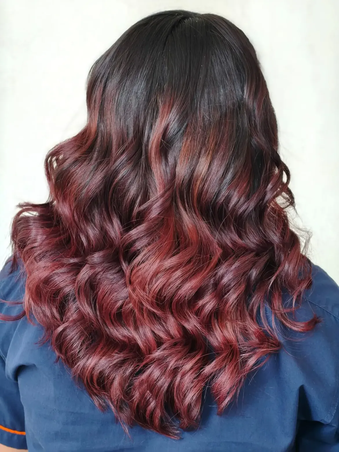 Deep Cherry Red Ombre Waves For Fall