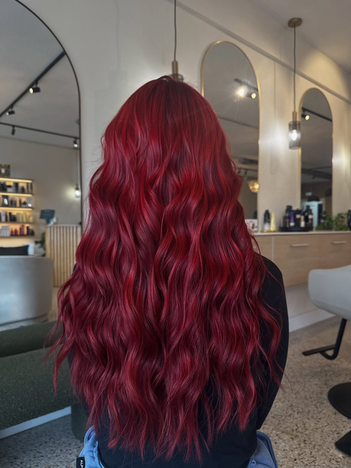 Deep Cherry Red Waves With Subtle Dimension