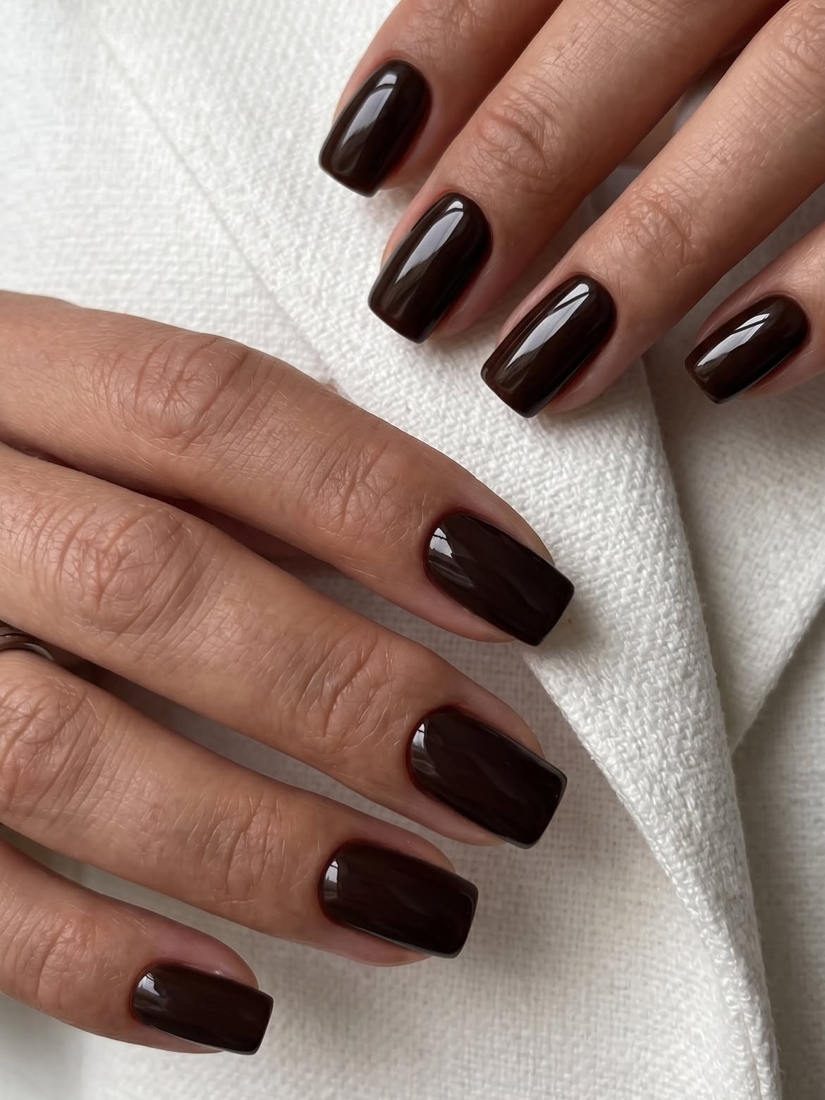 Deep Espresso High Gloss Square Nails