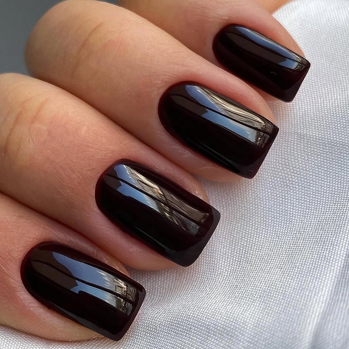 Deep Espresso High Gloss Square Nails