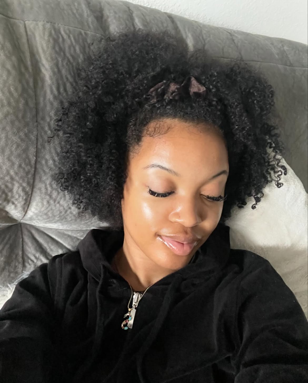 Defined Coils With Cute Scrunchie Accent