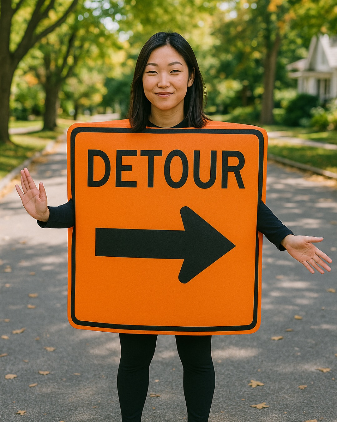 DIY Detour Sign Halloween Costume Look