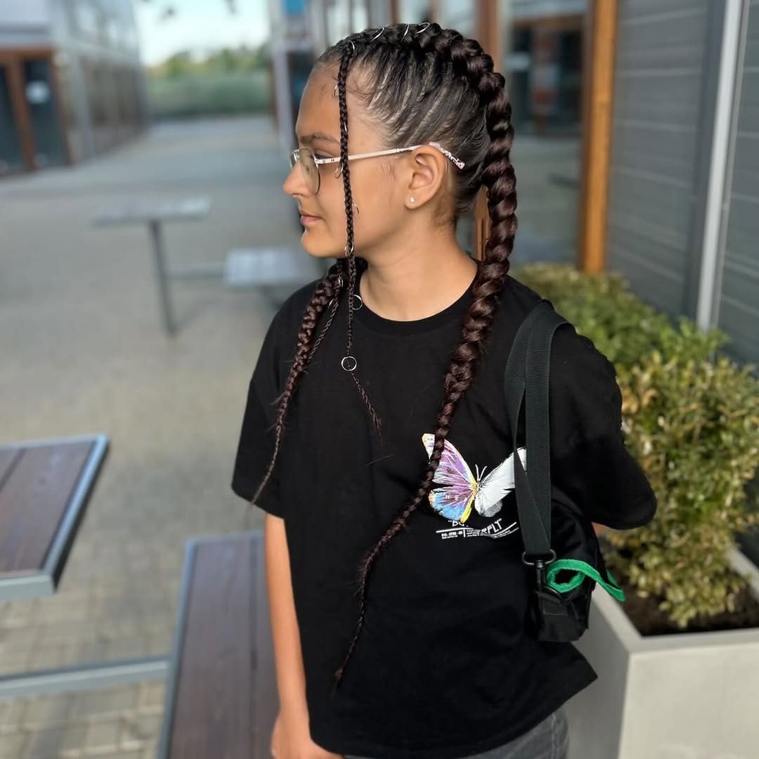 Double Dutch Braids With Hair Rings
