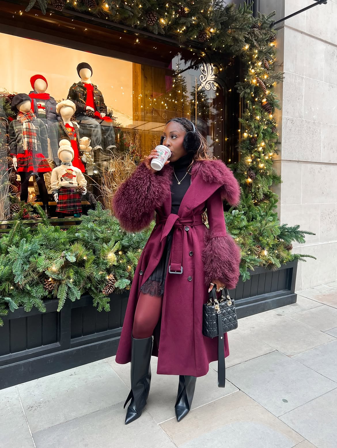 Dramatic Statement Coat And Knee-High Boots