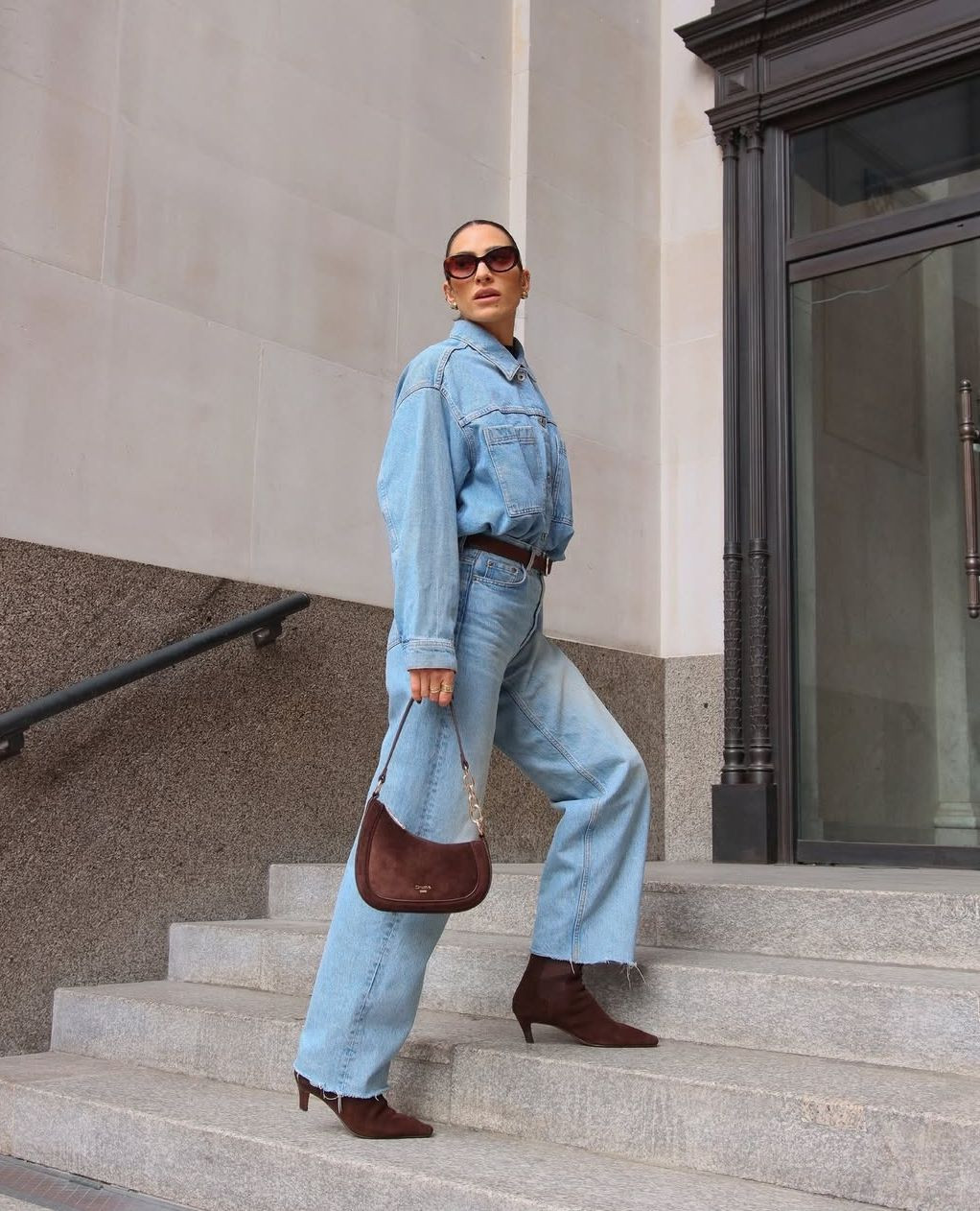 Effortless Denim on Denim City Street Style