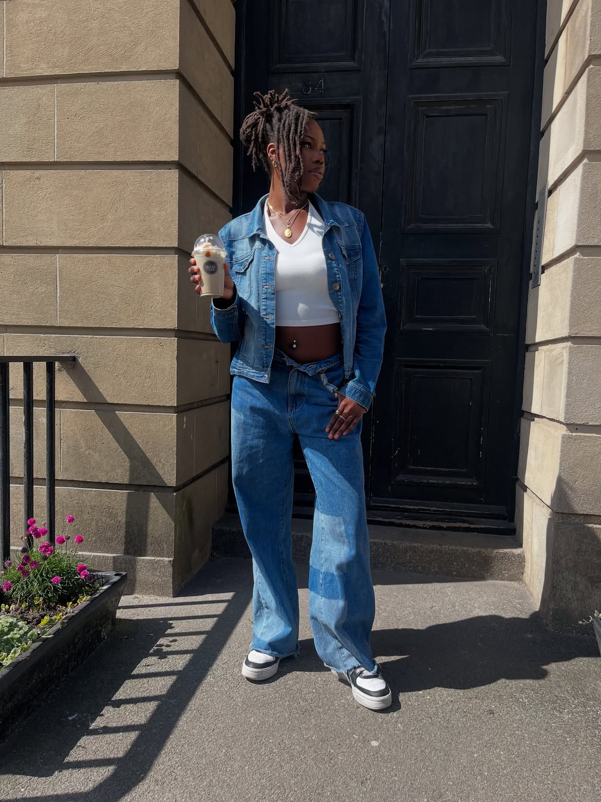 Effortless Denim on Denim With Crop Top