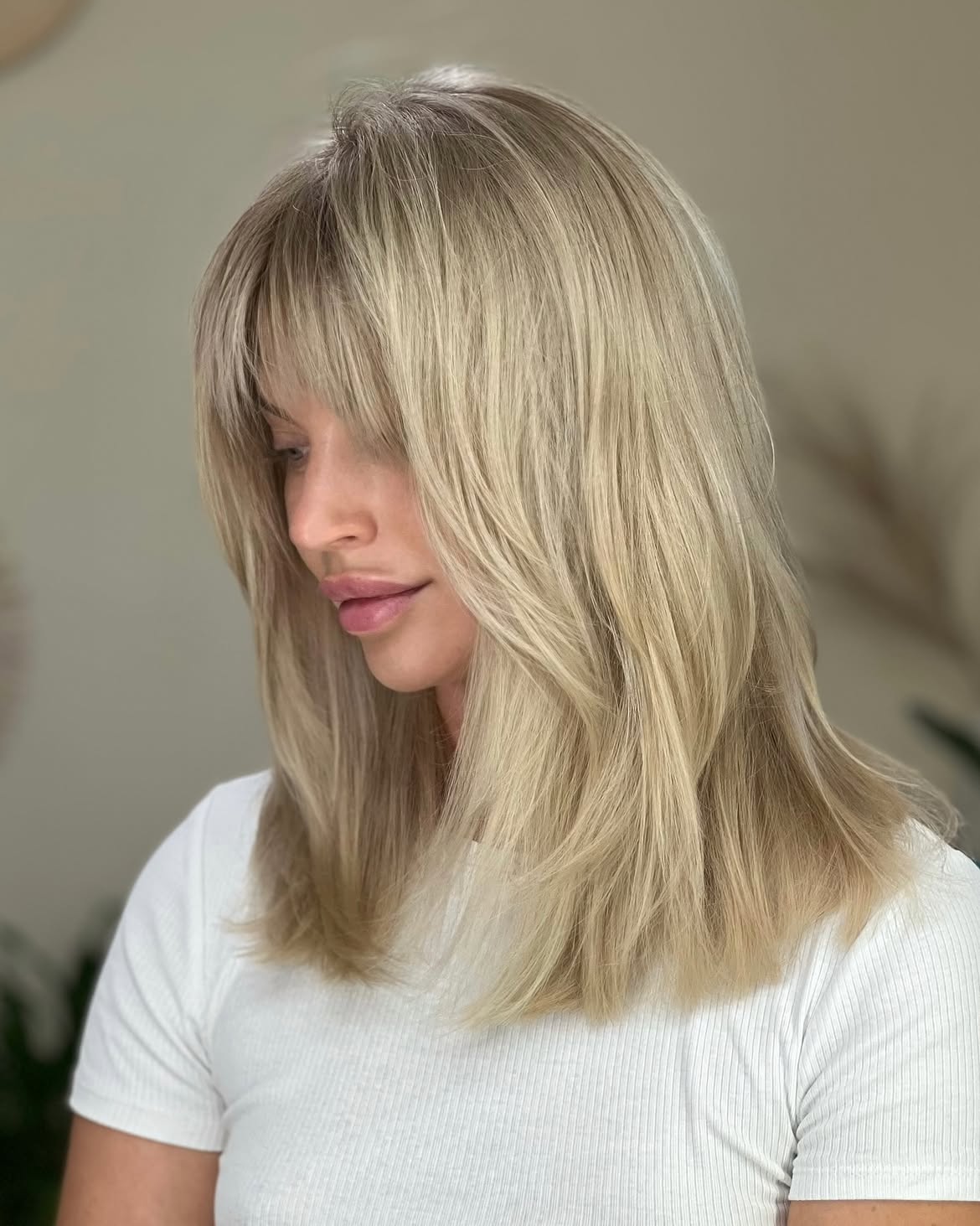 Effortless Lightened Layers With Curtain Bangs
