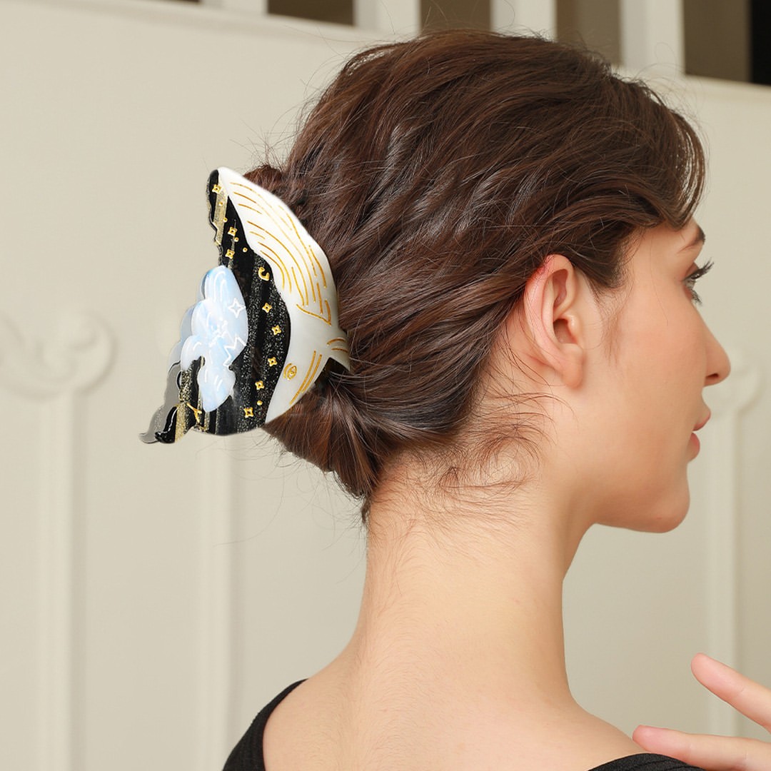 Elegant Butterfly Claw Clip Low Bun