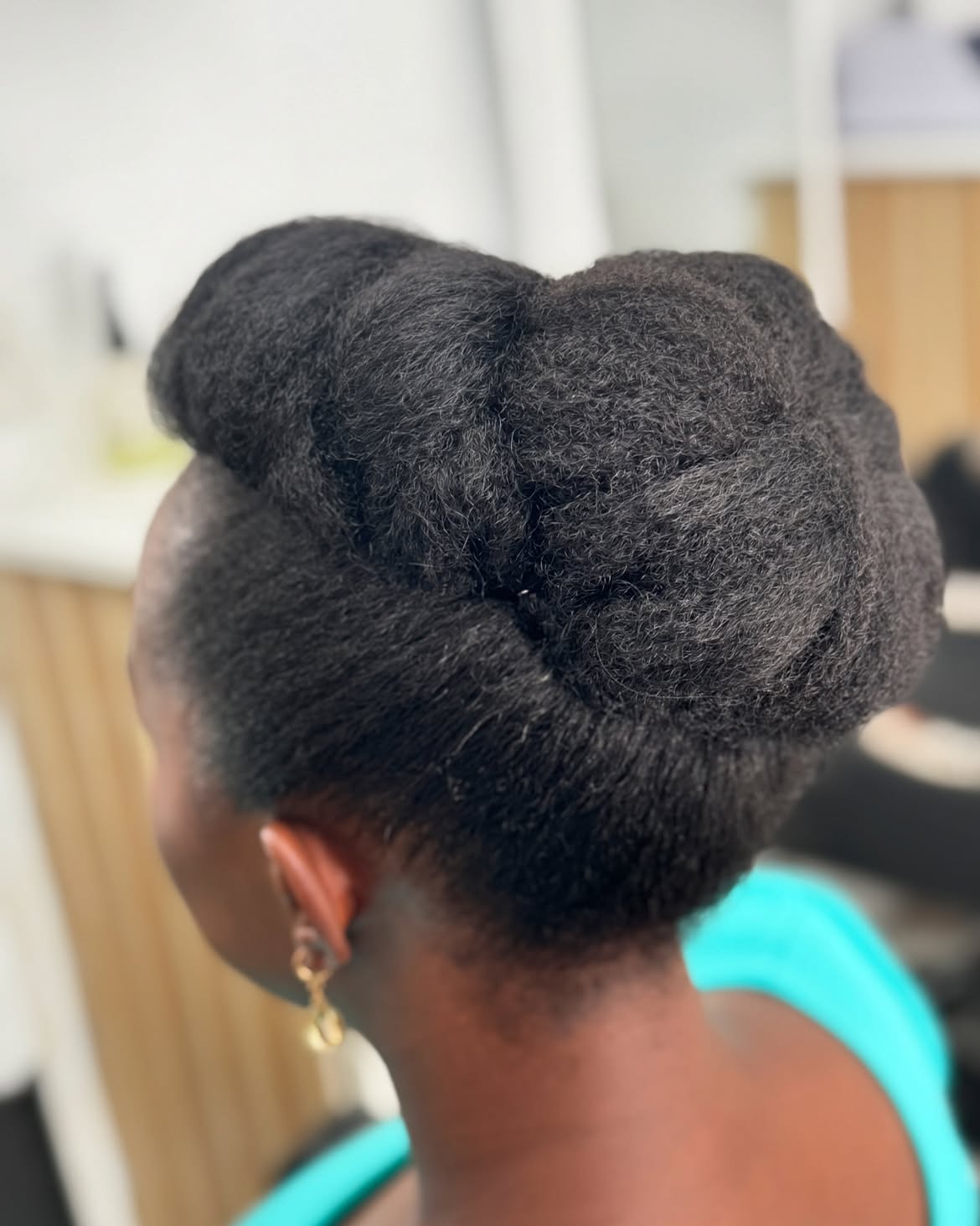 Elegant Sculpted Halo Bun For Natural Hair