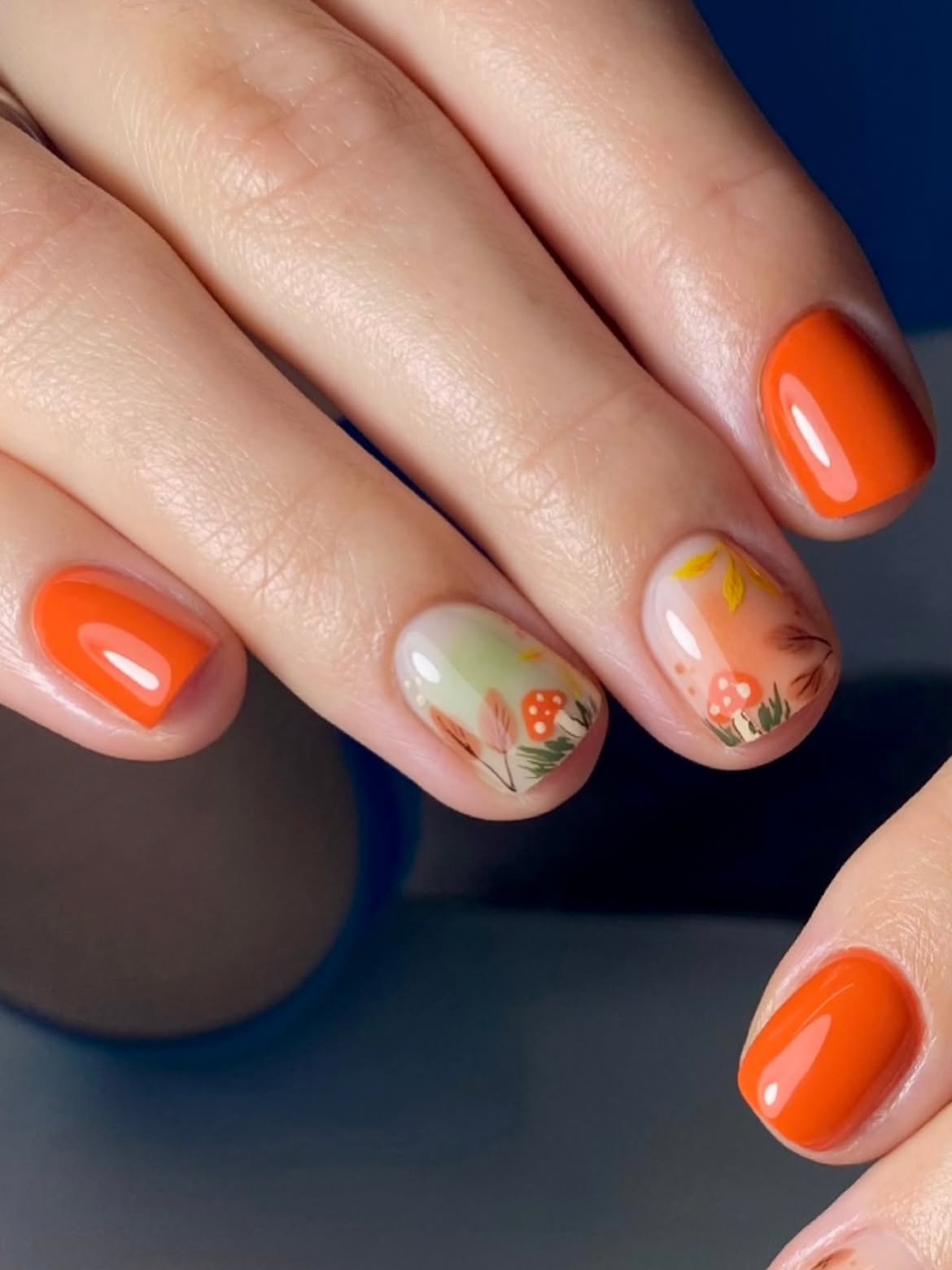 29 Stunning Fall Leaves Nail Ideas You Need To Try Now 7 Enchanting Autumn Forest Mushroom Nail Art