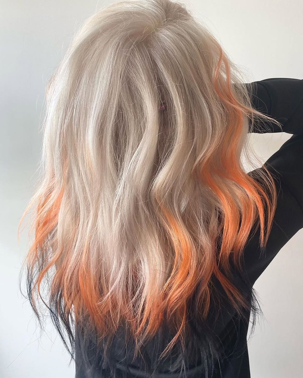 Fiery Orange Dip Dye Waves For Halloween