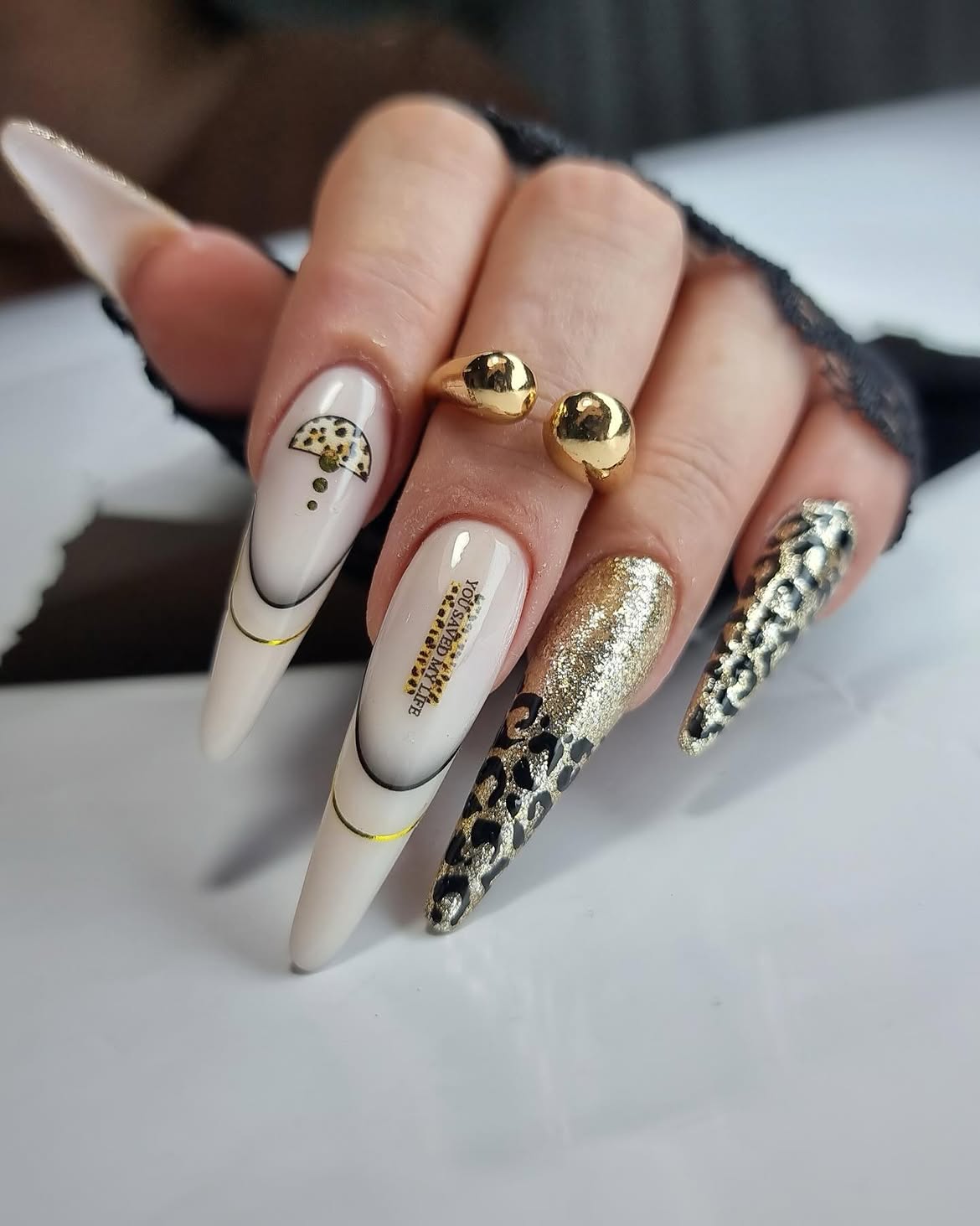 Glamorous Leopard Print Stiletto Nails