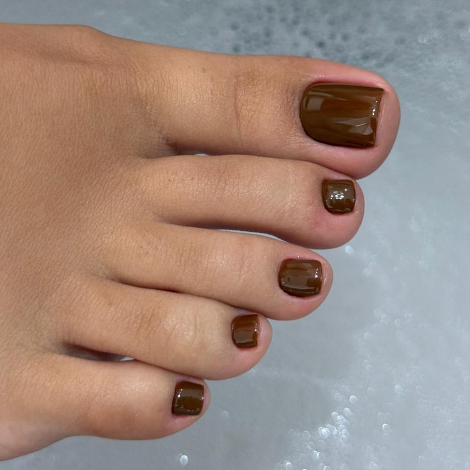 Glossy Chocolate Brown Square Toes