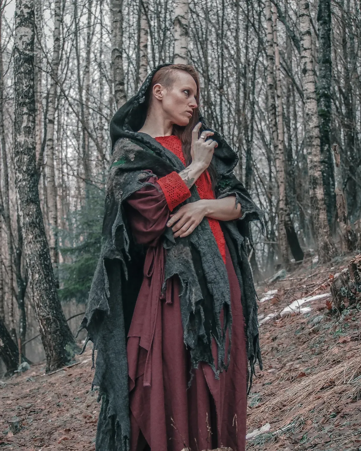 Gothic Forest Witch Maxi Dress Outfit