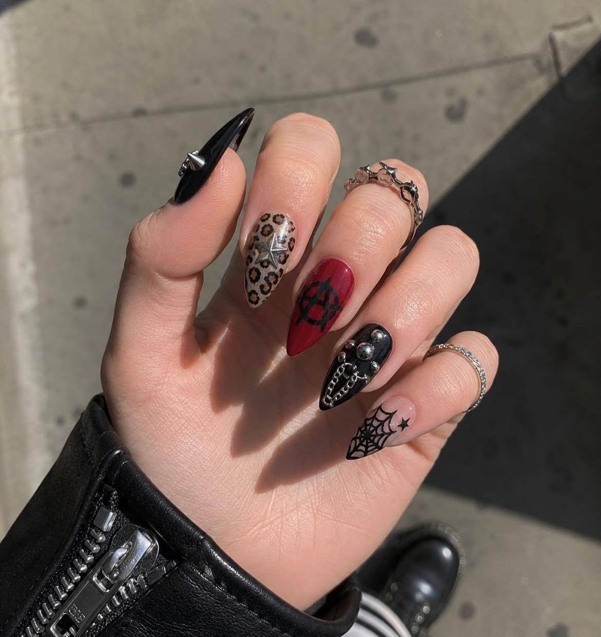 28 Spooktacular Halloween Nail Ideas You Need To Try 29 Gothic Halloween Anarchy Spiderweb Nail Art