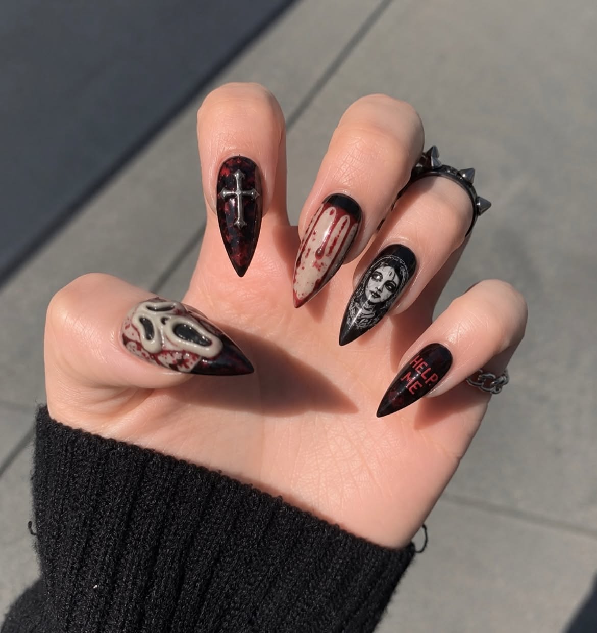 28 Spooktacular Halloween Nail Ideas You Need To Try 25 Gothic Horror Halloween Coffin Nails