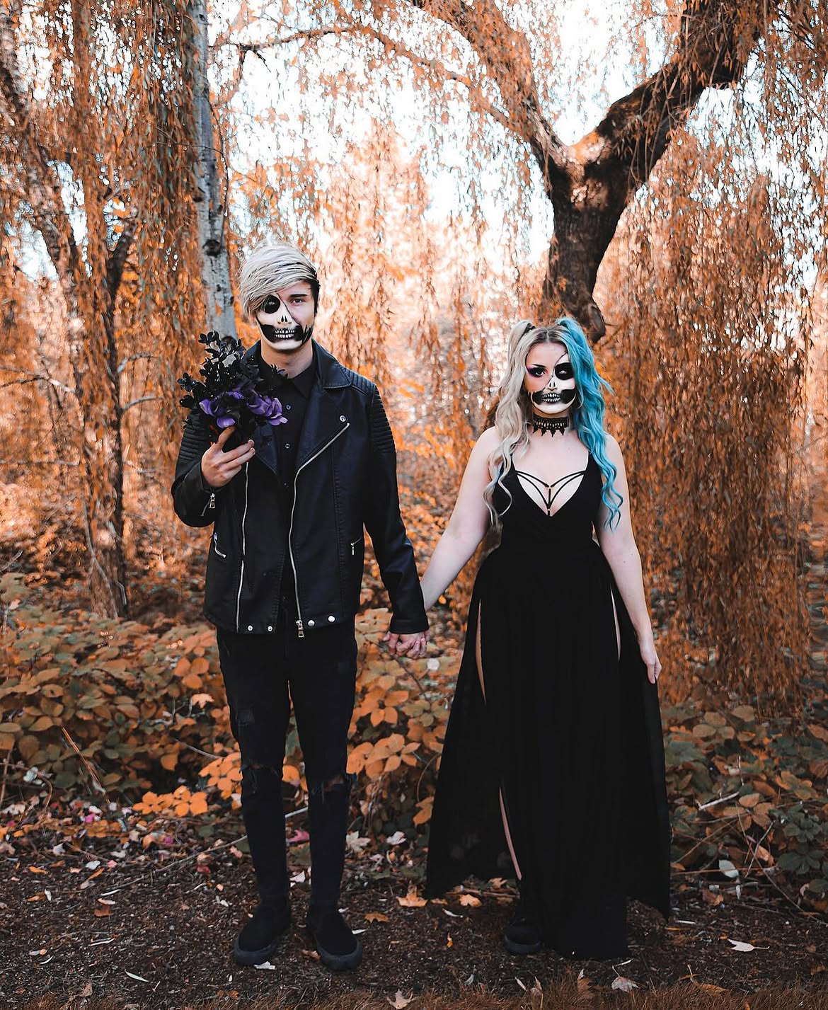 Gothic Skeleton Couple Halloween Costume