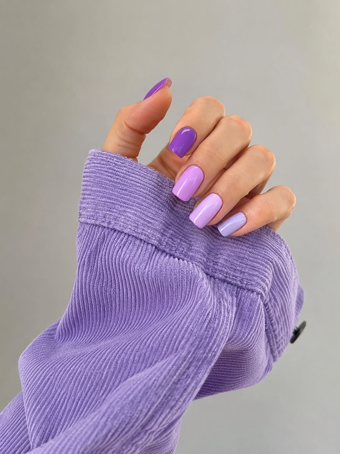 Gradient Purple Mismatched Square Nails