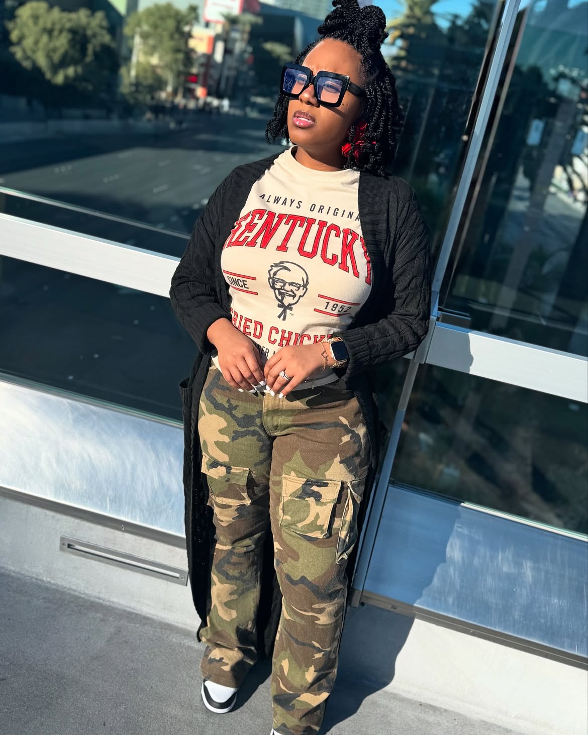 Graphic Tee and Cargo Pants Street Style