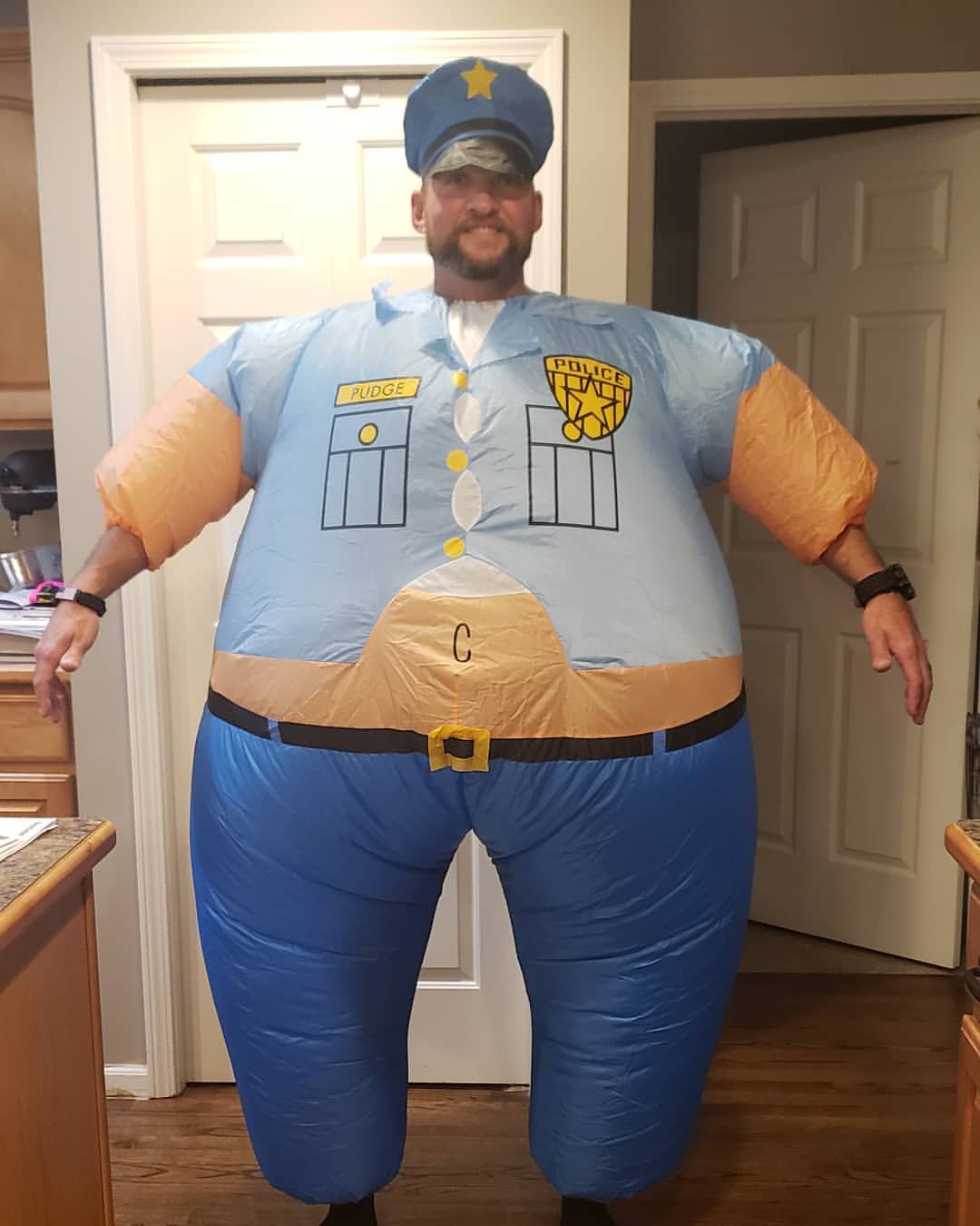 Inflatable Overweight Police Officer Halloween Costume