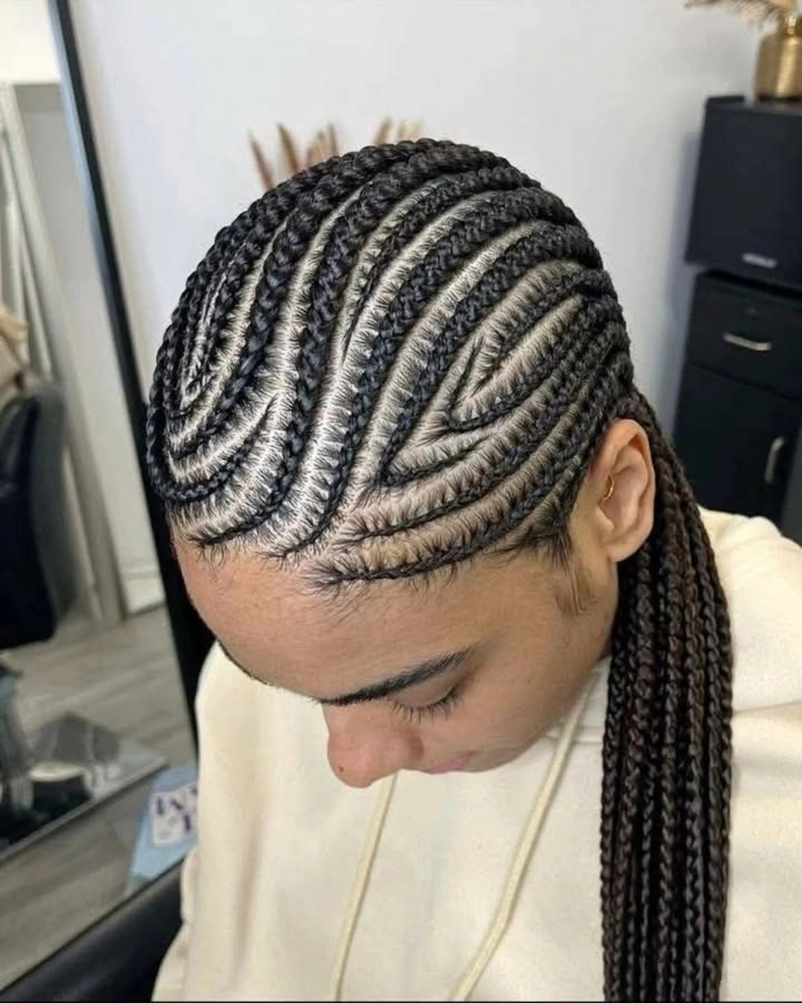 Intricate Fulani Braids With Added Blonde Highlights