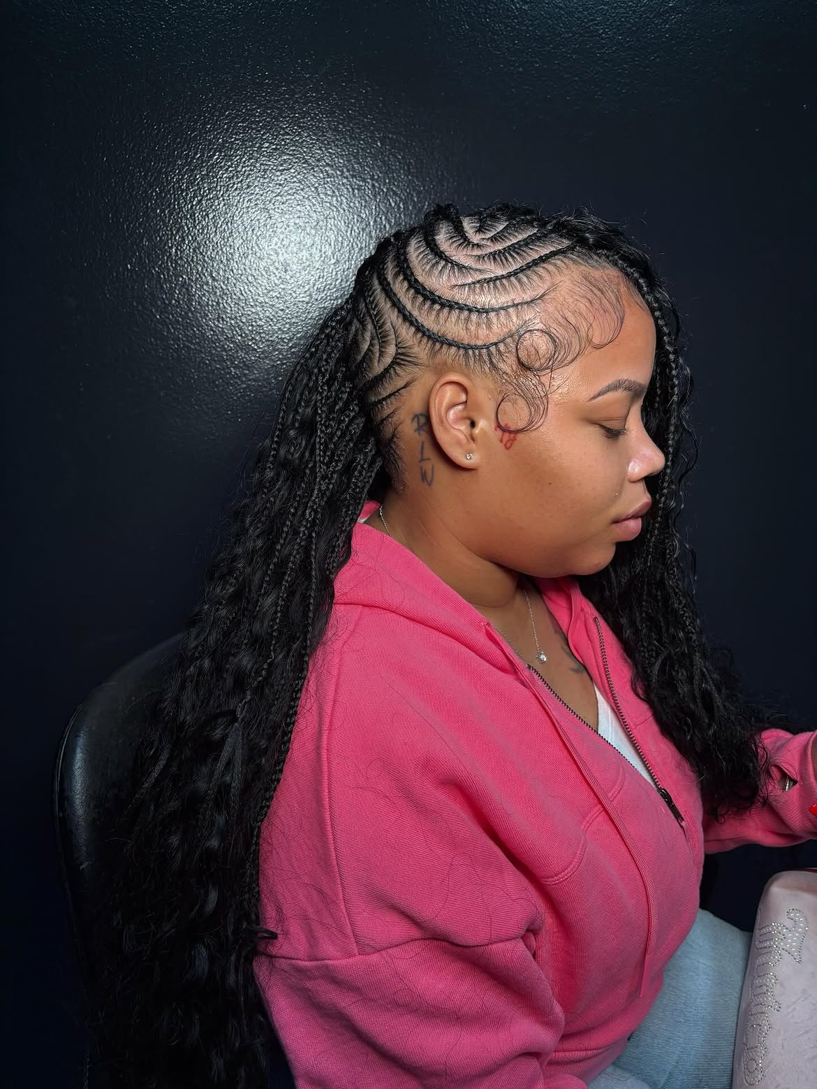 Intricate Fulani Braids With Flowing Curls