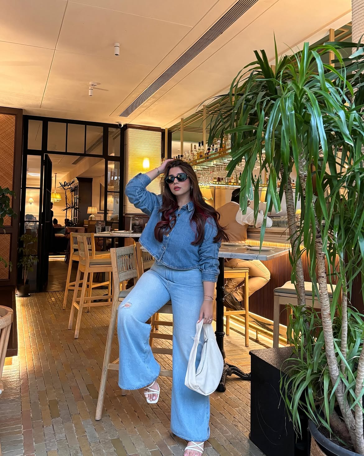 Light Wash Denim Duo With Wide Leg Flare