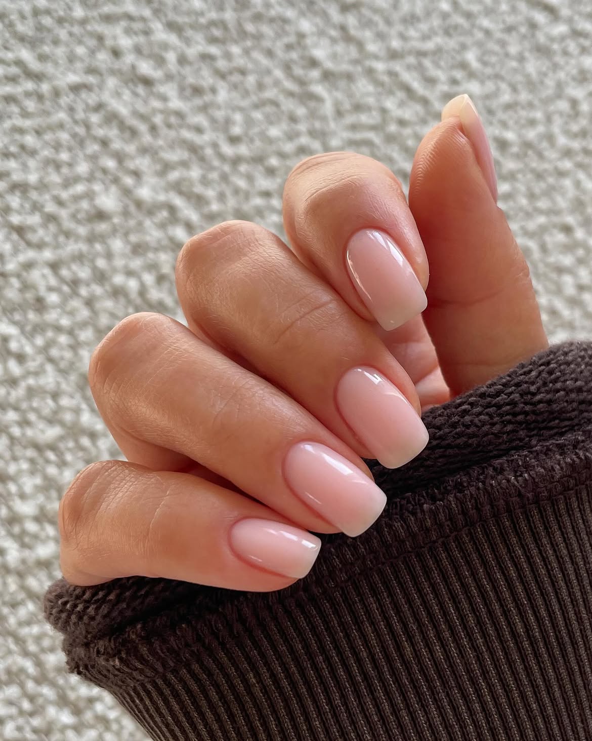 Milky Pink Almond Gel Nails