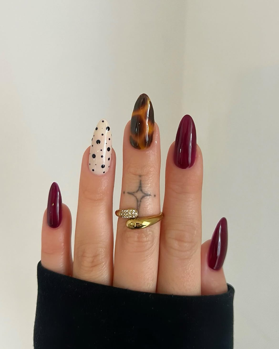 Mixed Media Fall Almond Nails