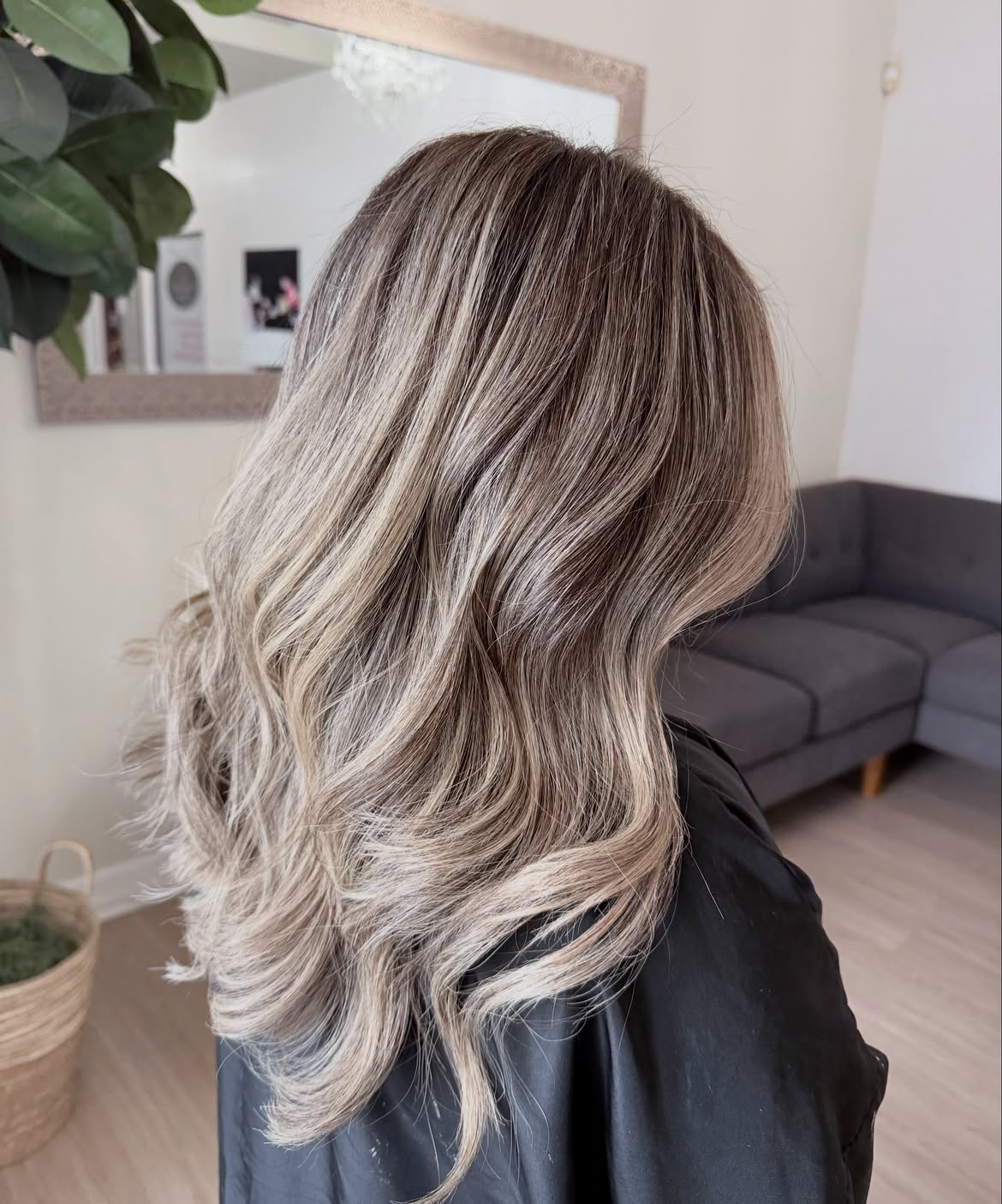 Mushroom Blonde Balayage With Soft Waves