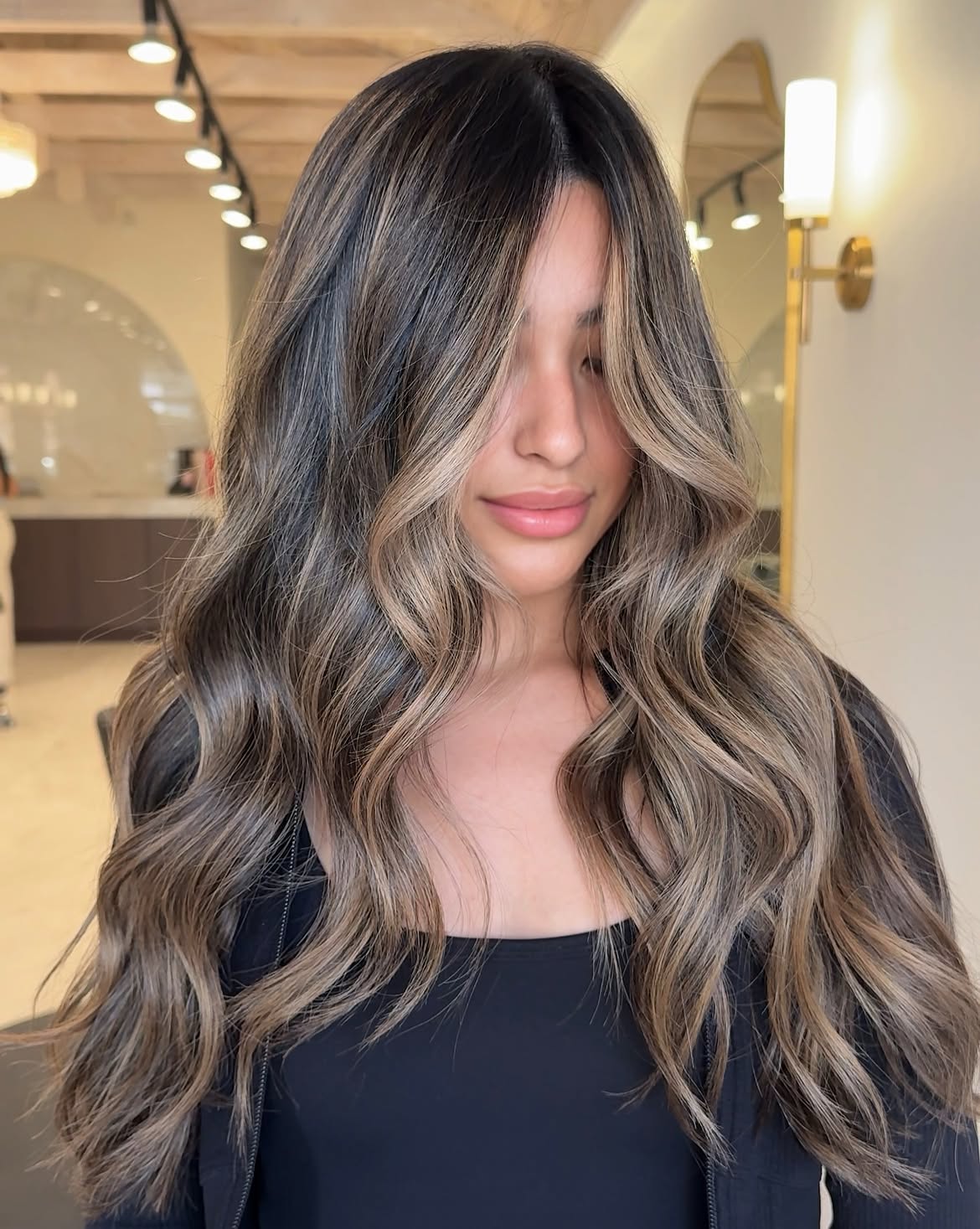 Mushroom Brown Balayage With Face-Framing Layers