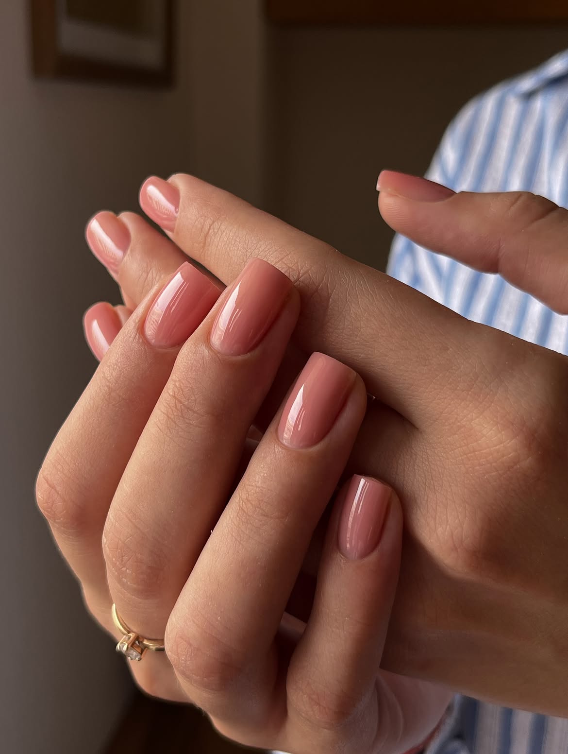 Muted Rose Squoval Glossy Nails